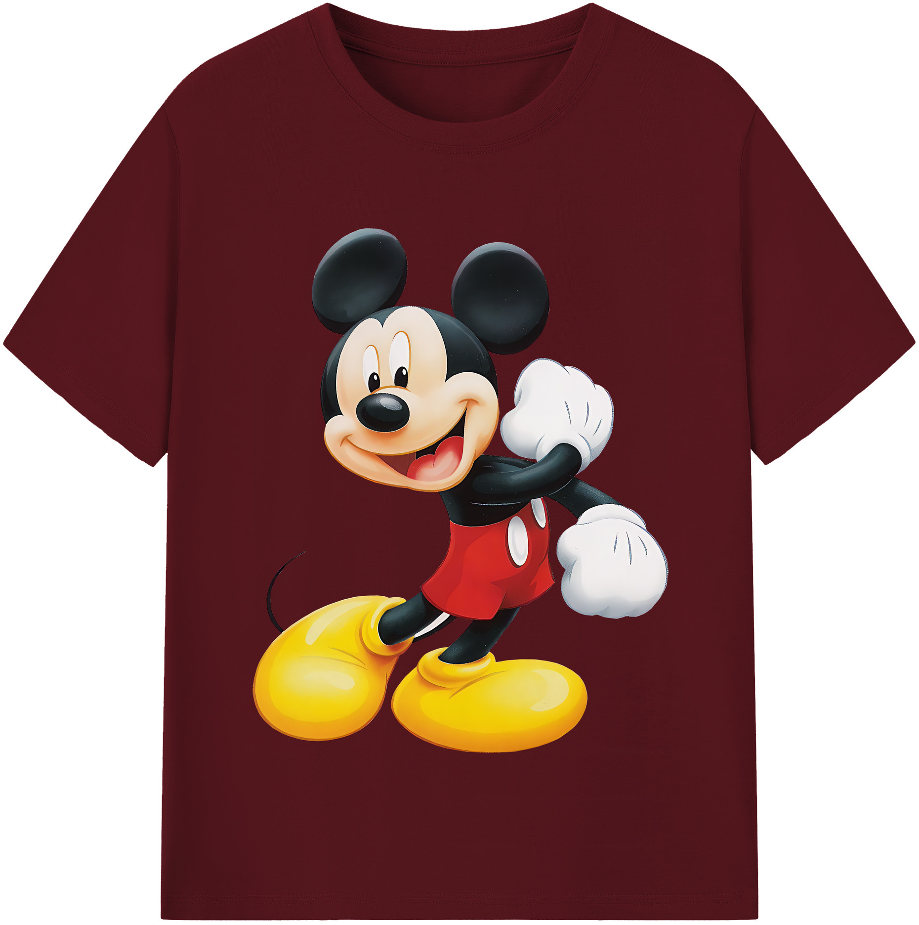 （画像用） ミッキーマウス Mickey Mouse 綿100％半袖Tシャツ（フロントプリント）
